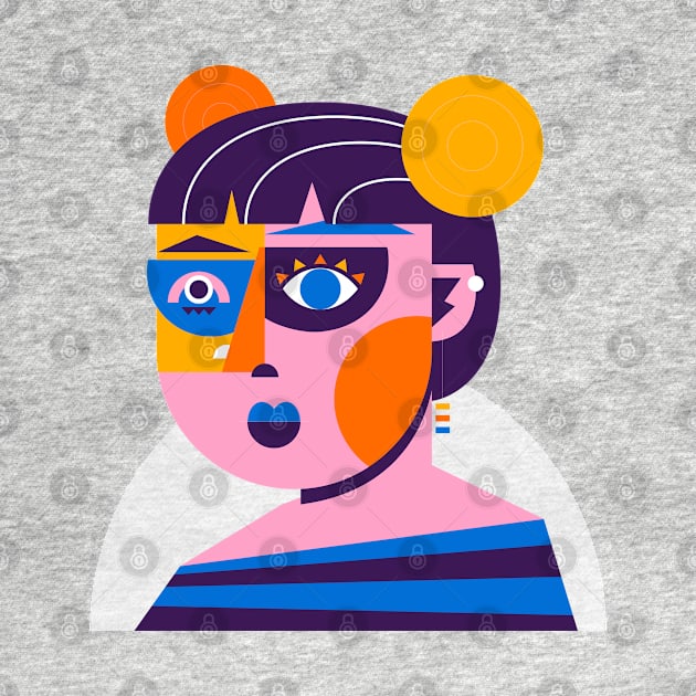 Flat Abstract Portrait Shapes by Mako Design 